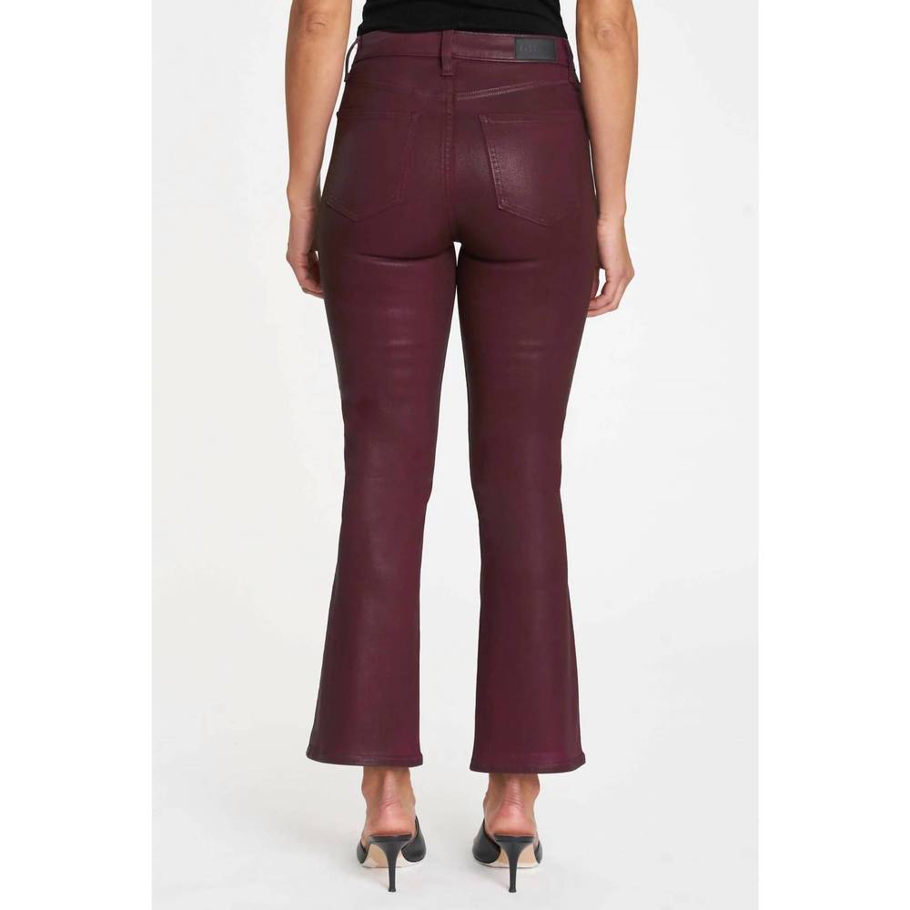 NEW PISTOLA lennon high rise crop boot pant in coated merlot - Picture 2 of 2